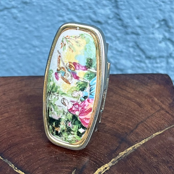 Vintage Lipstick Holder or Statement with mirror Rococo style - Picture 2 of 10
